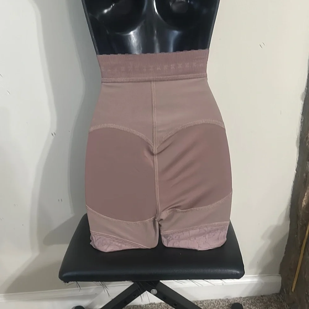 Brown High Waist Fitted Shorts - Picture 2 of 2